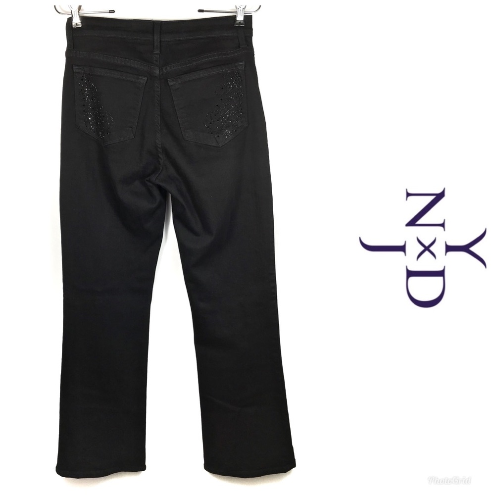 NYDJ Jeans Women’s 2 Black Studded Back Pocket LIKE NEW!